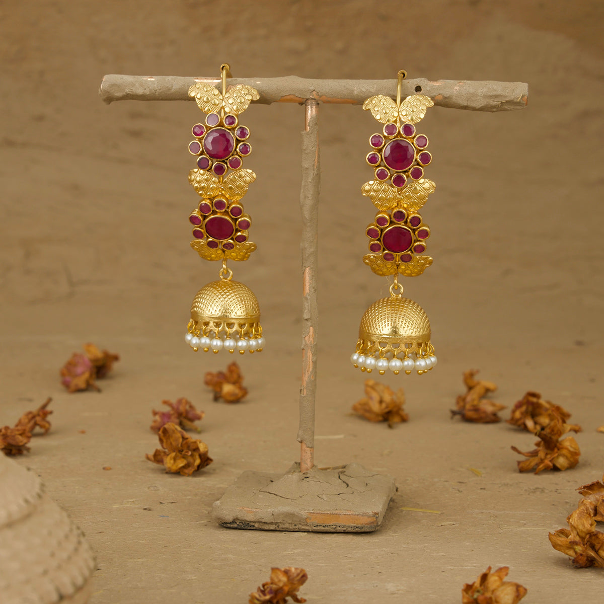 Shifa Jhumki Handcrafted Gold Plated