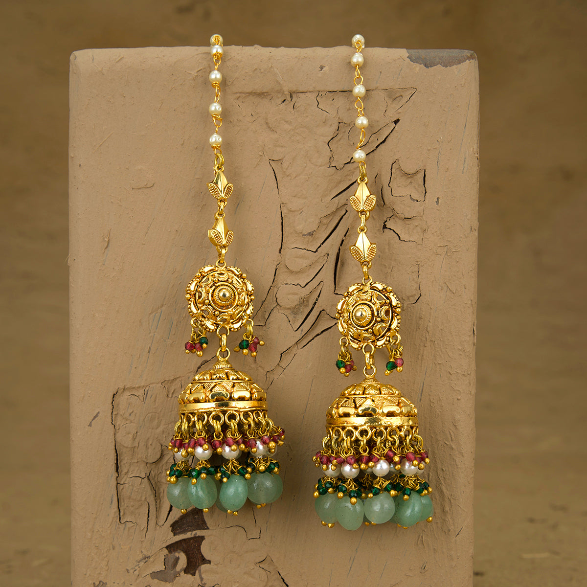 Palki Jhumki Handcrafted Gold Plated