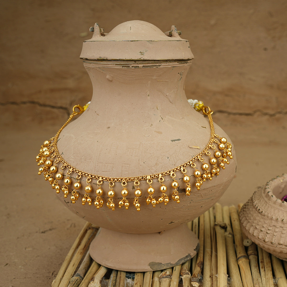 Fiza Necklace Earrings Tikka Handcrafted Gold Plated