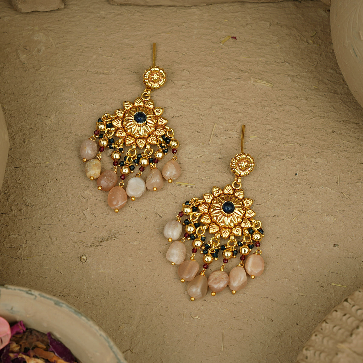 Guneet Necklace Earrings Tikka Handcrafted Gold Plated