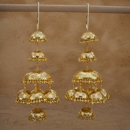 Gulrooh  Gold Plated Kalira With Shell Pearls