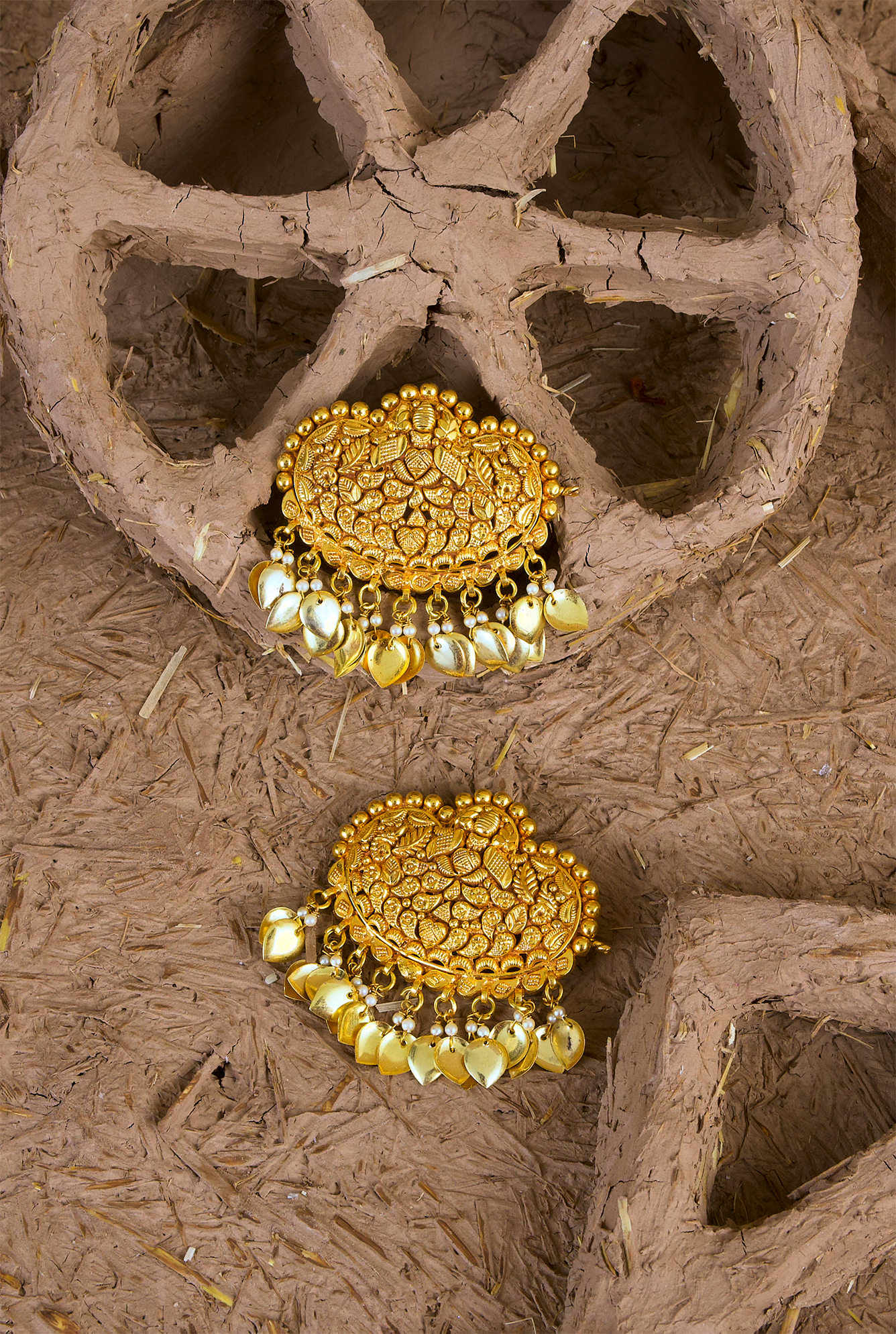 Gulab Clips Handcrafted Gold Plated