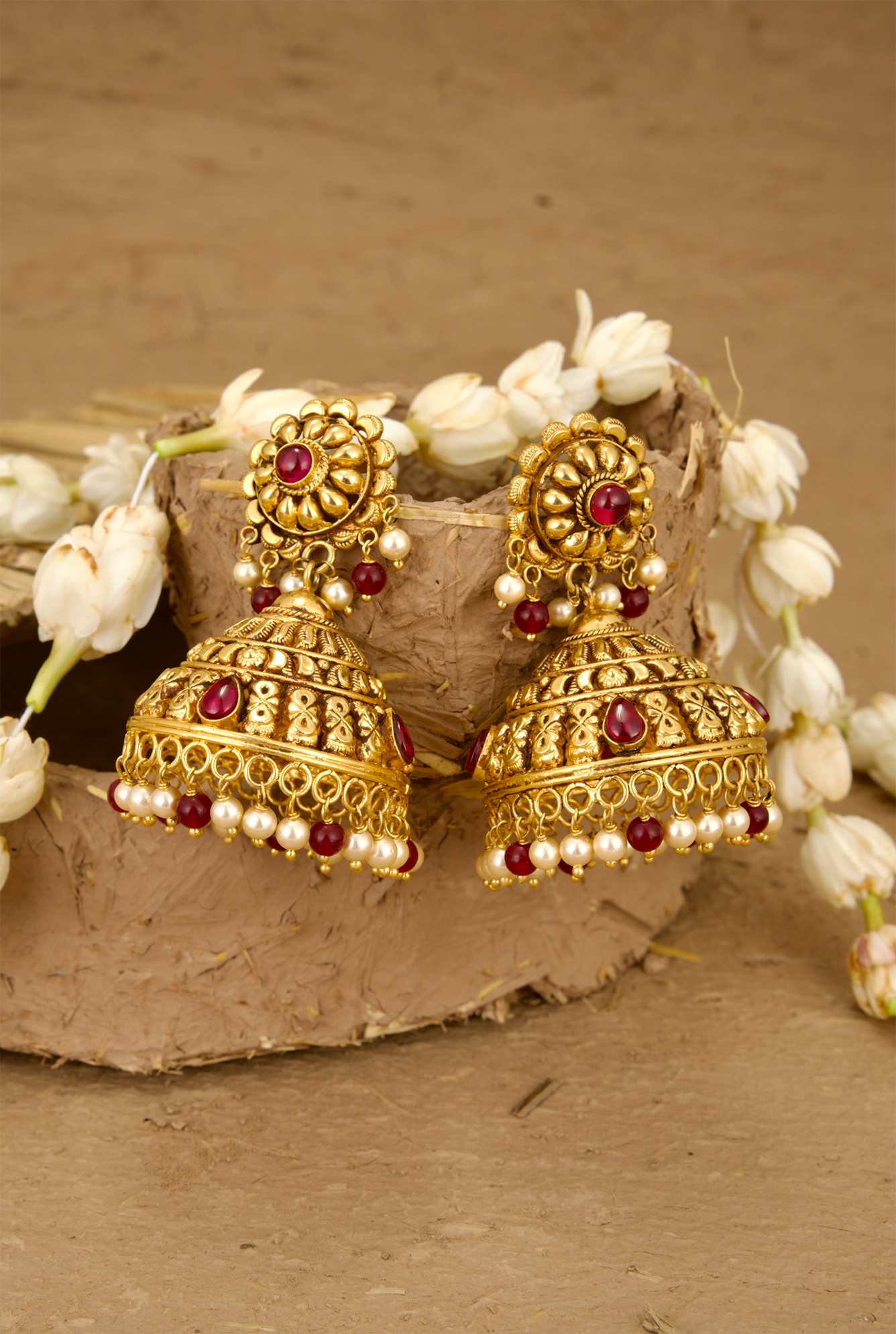 Kusum Jhumki Handcrafted Gold Plated