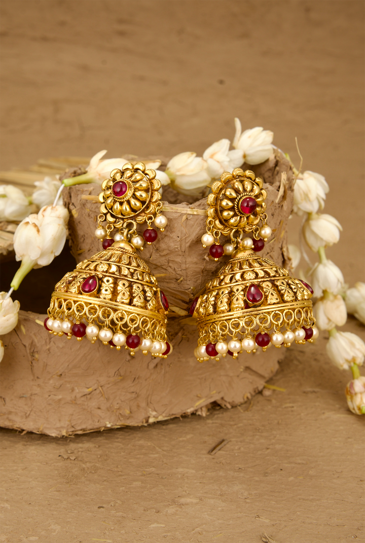 Kusum Jhumki Handcrafted Gold Plated