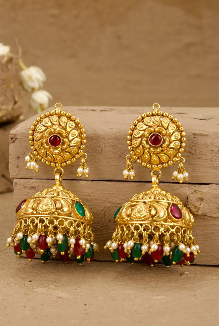 Babool Jhumki Handcrafted Gold Plated