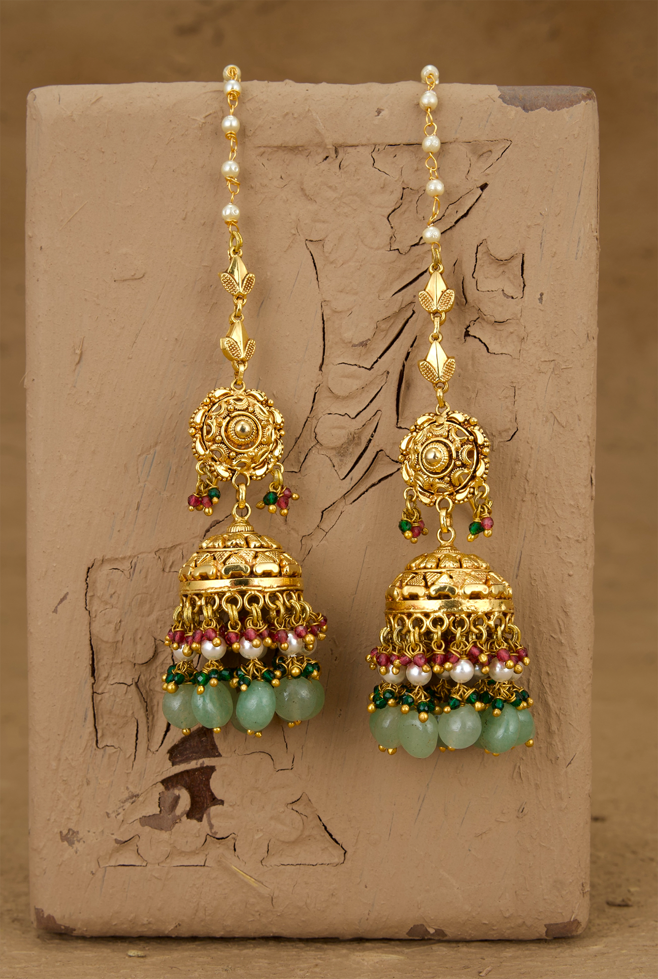 Peepal Jhumki Handcrafted Gold Plated