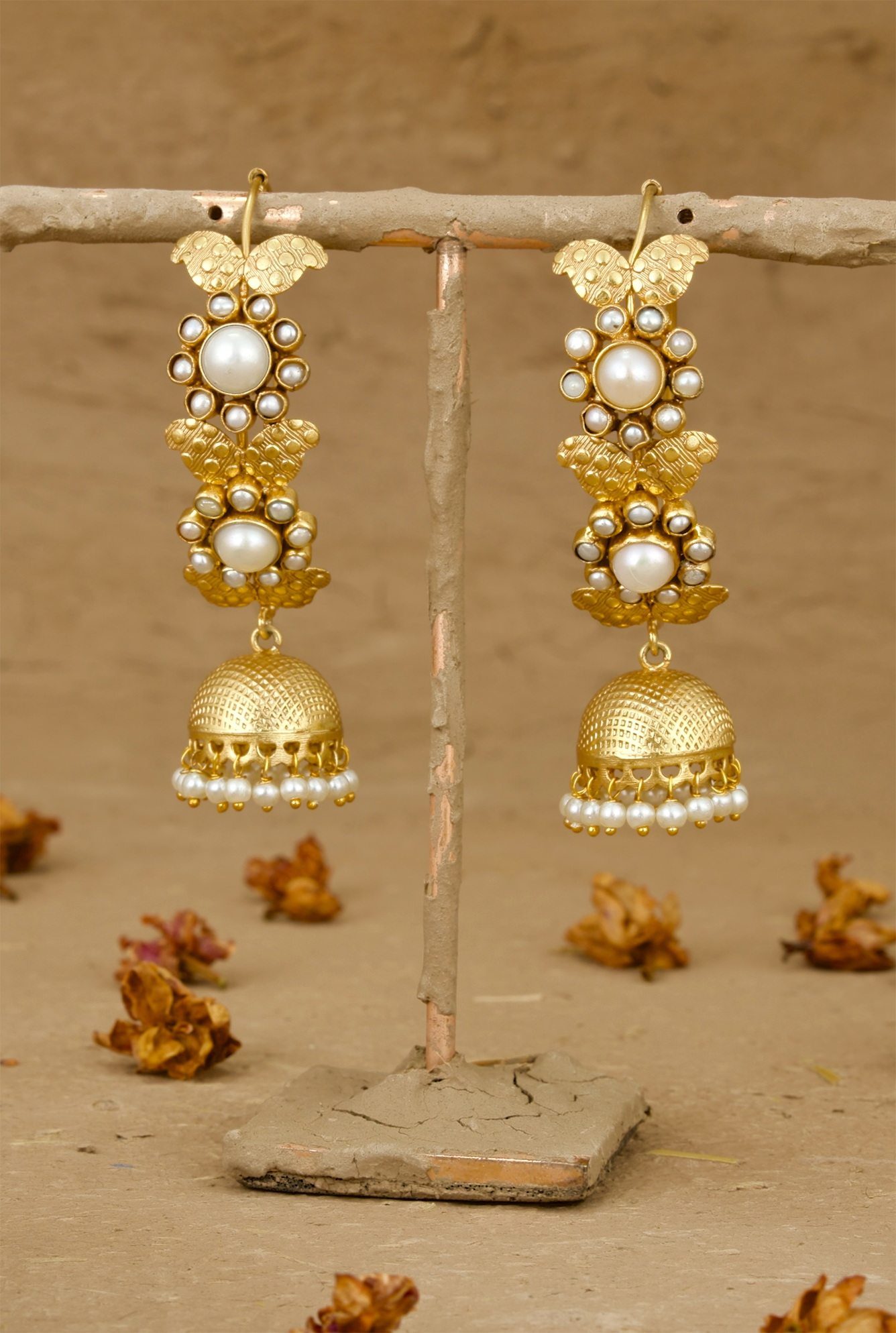 Jhanvi Jhumki Handcrafted Gold Plated