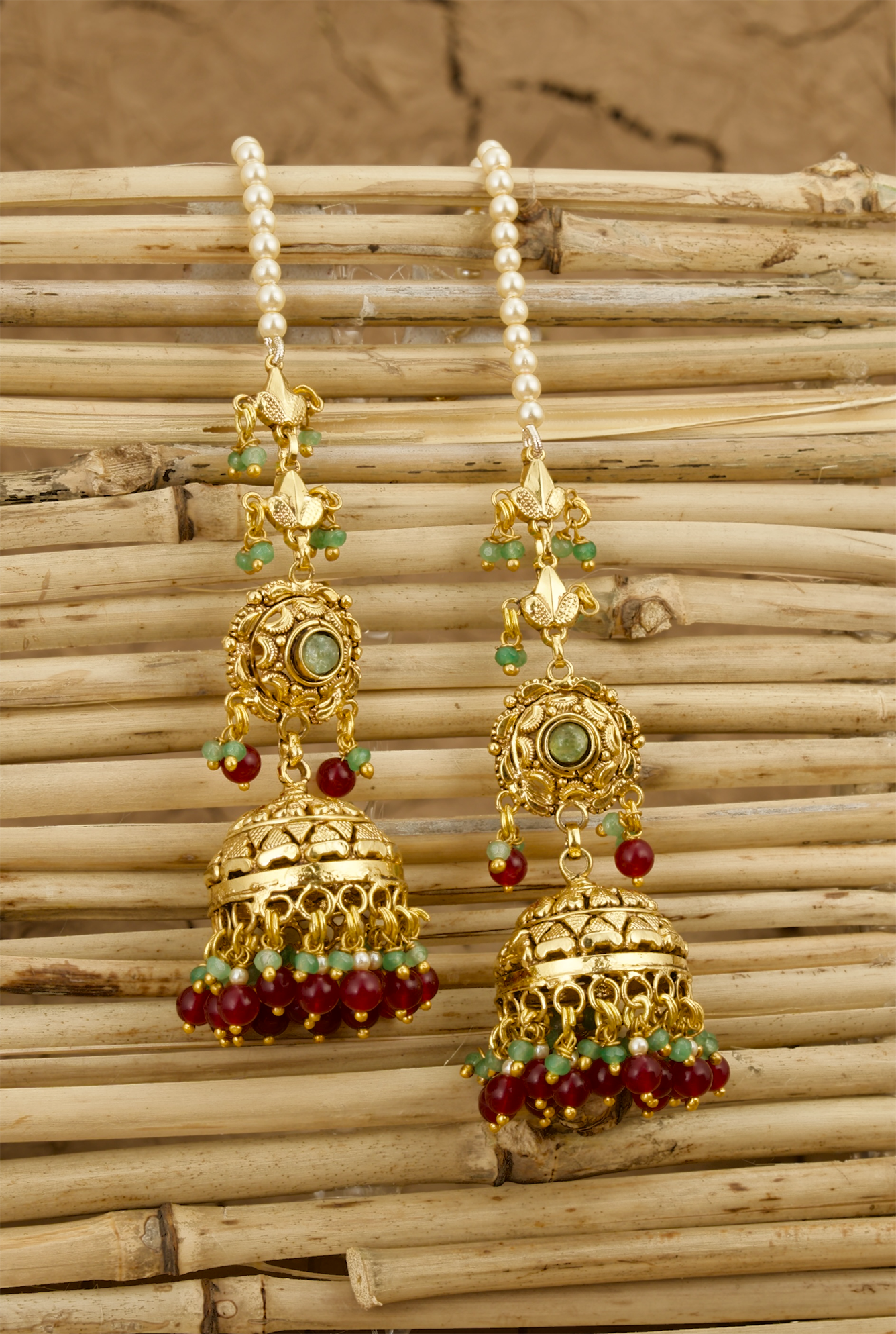 Irraa Jhumki Handcrafted Gold Plated