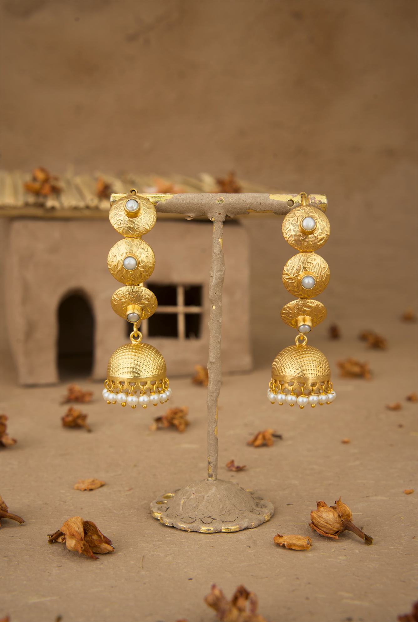 Kanak Jhumki Handcrafted Gold Plated