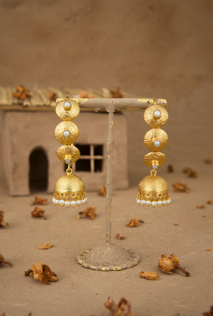 Kanak Jhumki Handcrafted Gold Plated