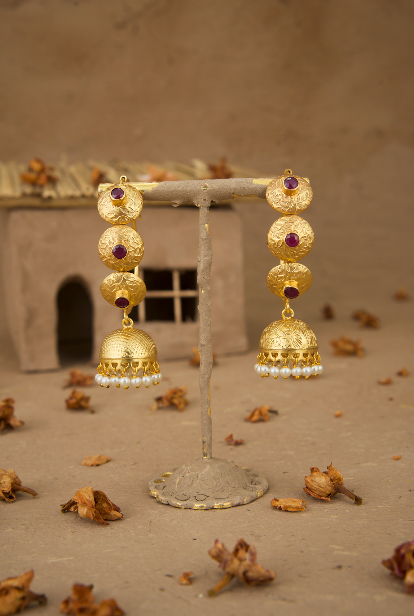 Vani Jhumki Handcrafted Gold Plated