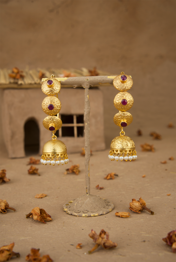 Vani Jhumki Handcrafted Gold Plated
