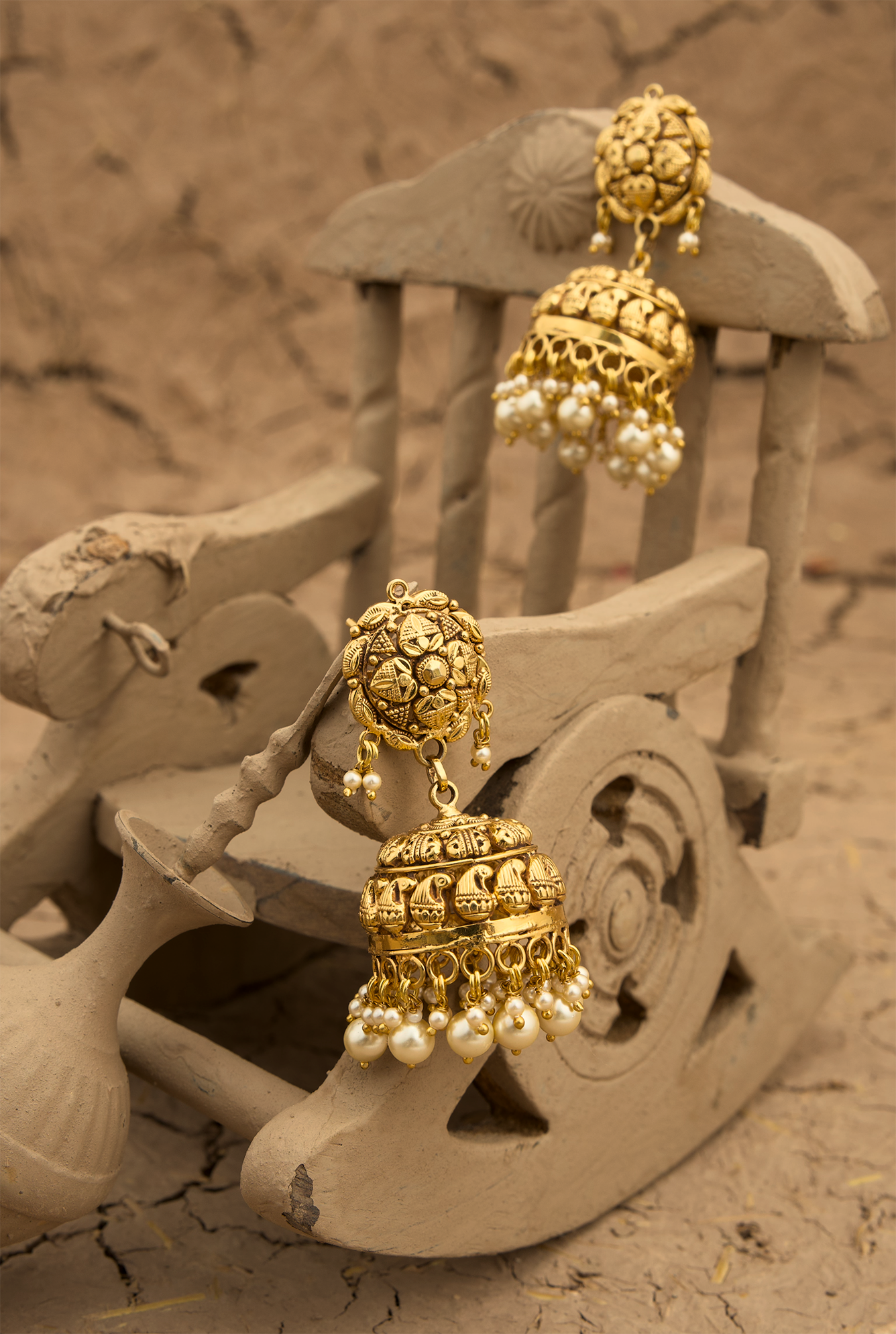 Noorja Jhumki Handcrafted Gold Plated