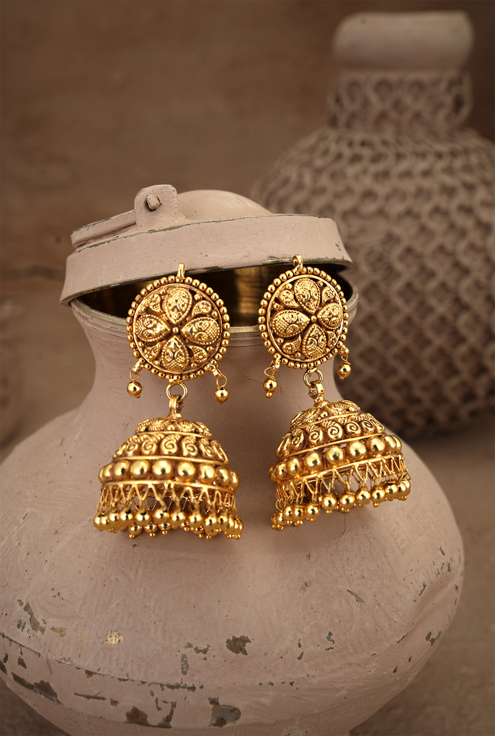 Mahnoor Jhumki Handcrafted Gold Plated