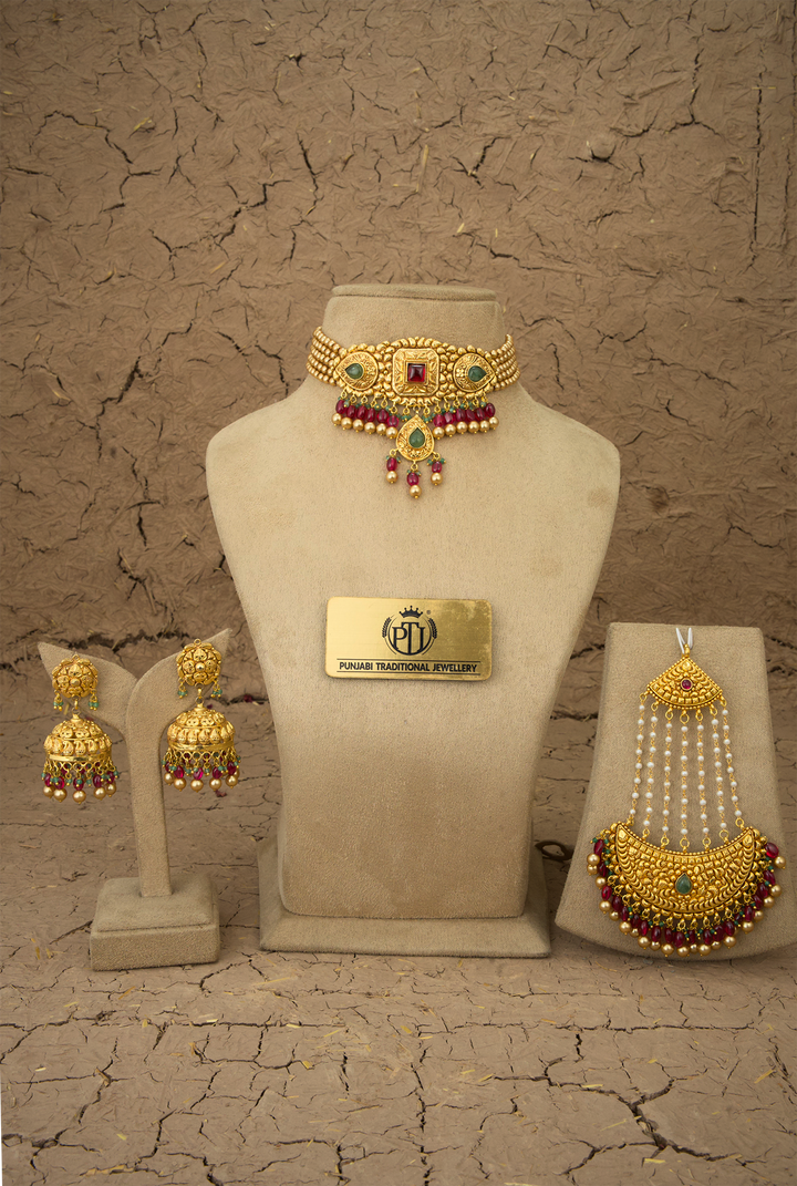 Rohani choker Earing Passa Handcrafted Gold Plated