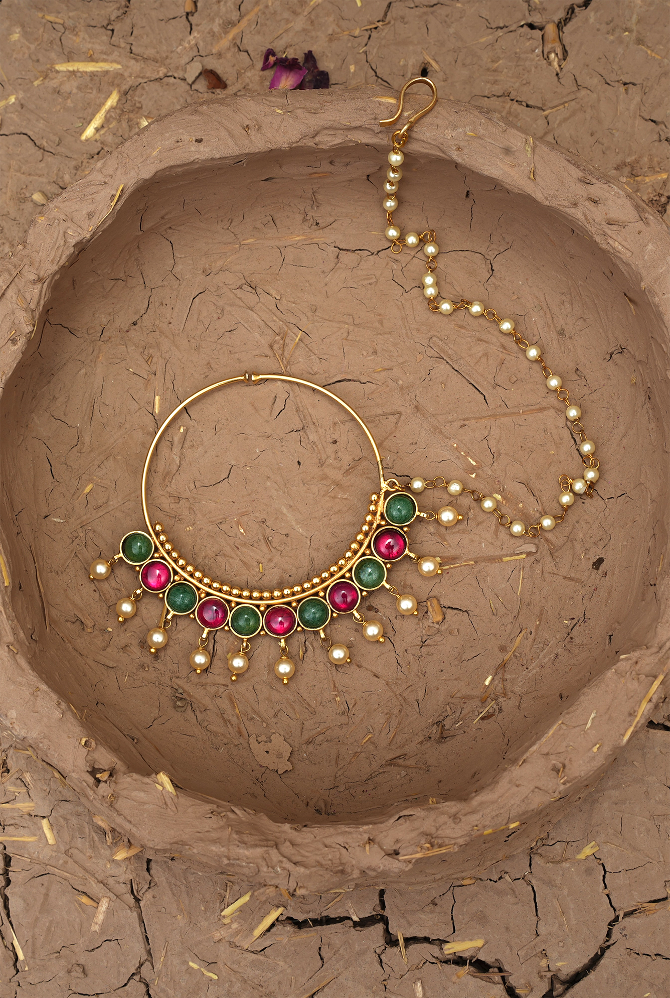 Nargish Nuth Handcrafted Gold Plated