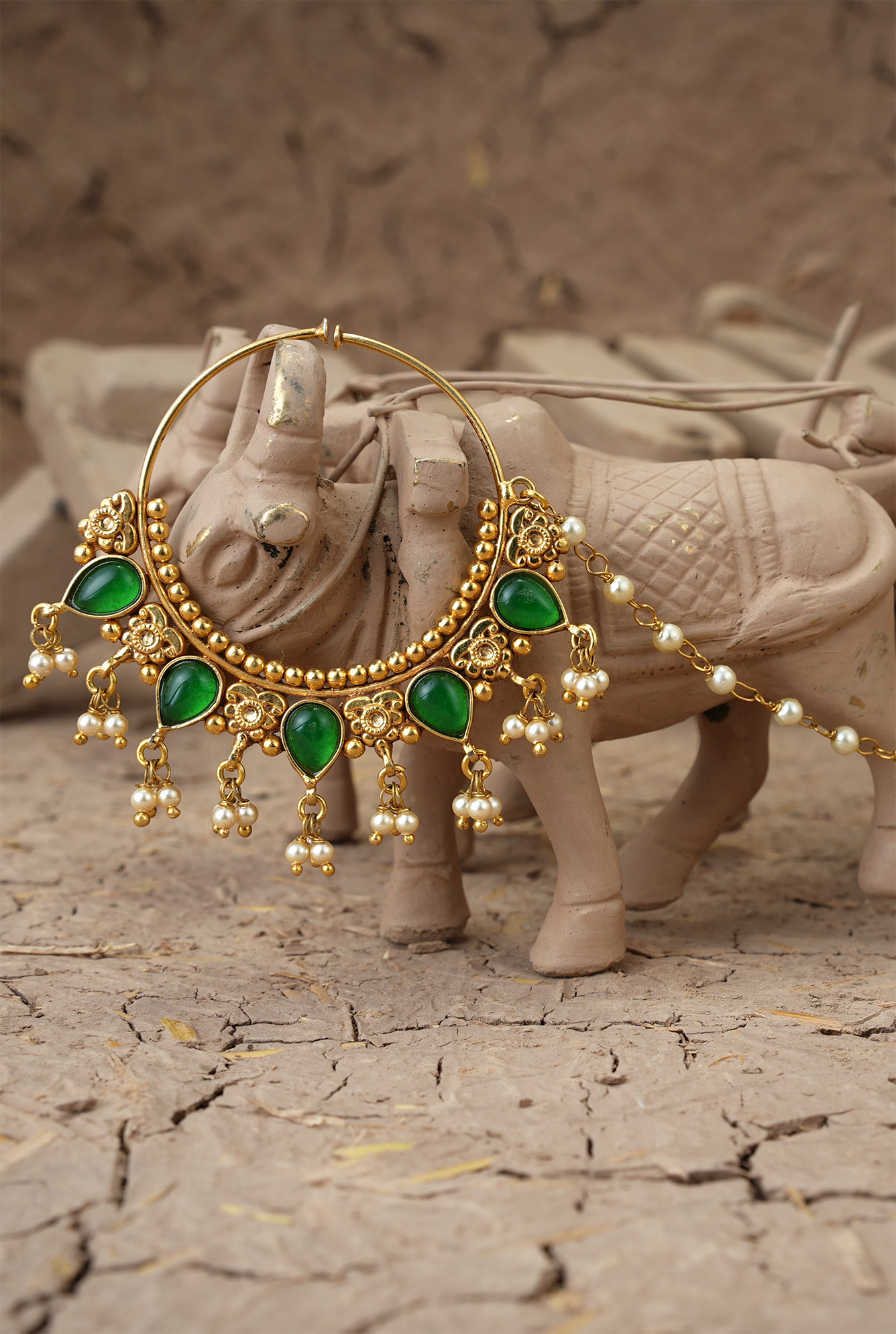 Triveni Nuth Handcrafted Gold Plated