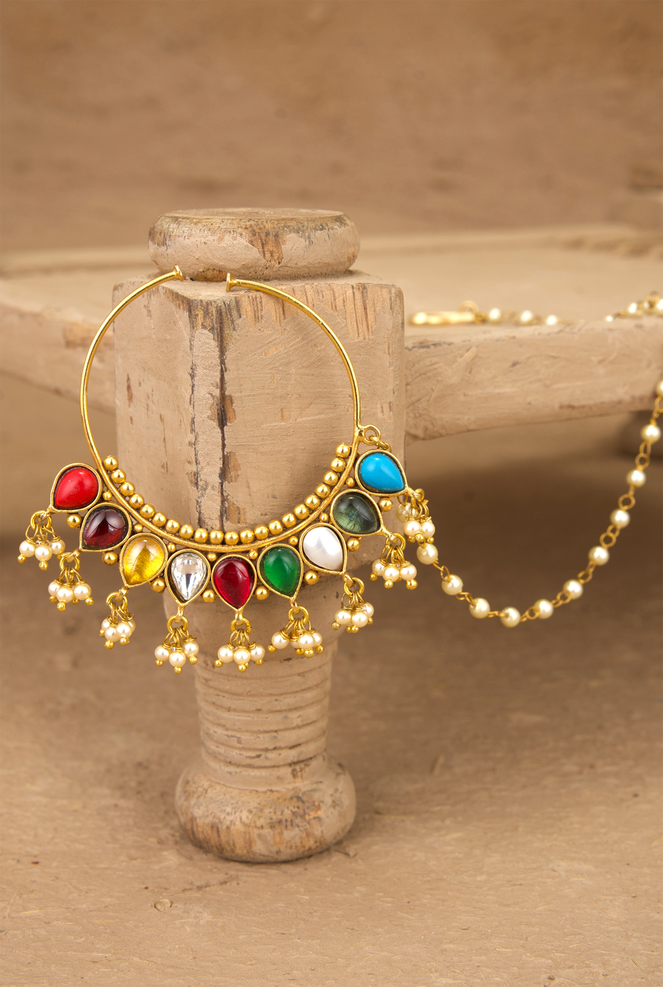 Aabroo Nuth Handcrafted Gold Plated