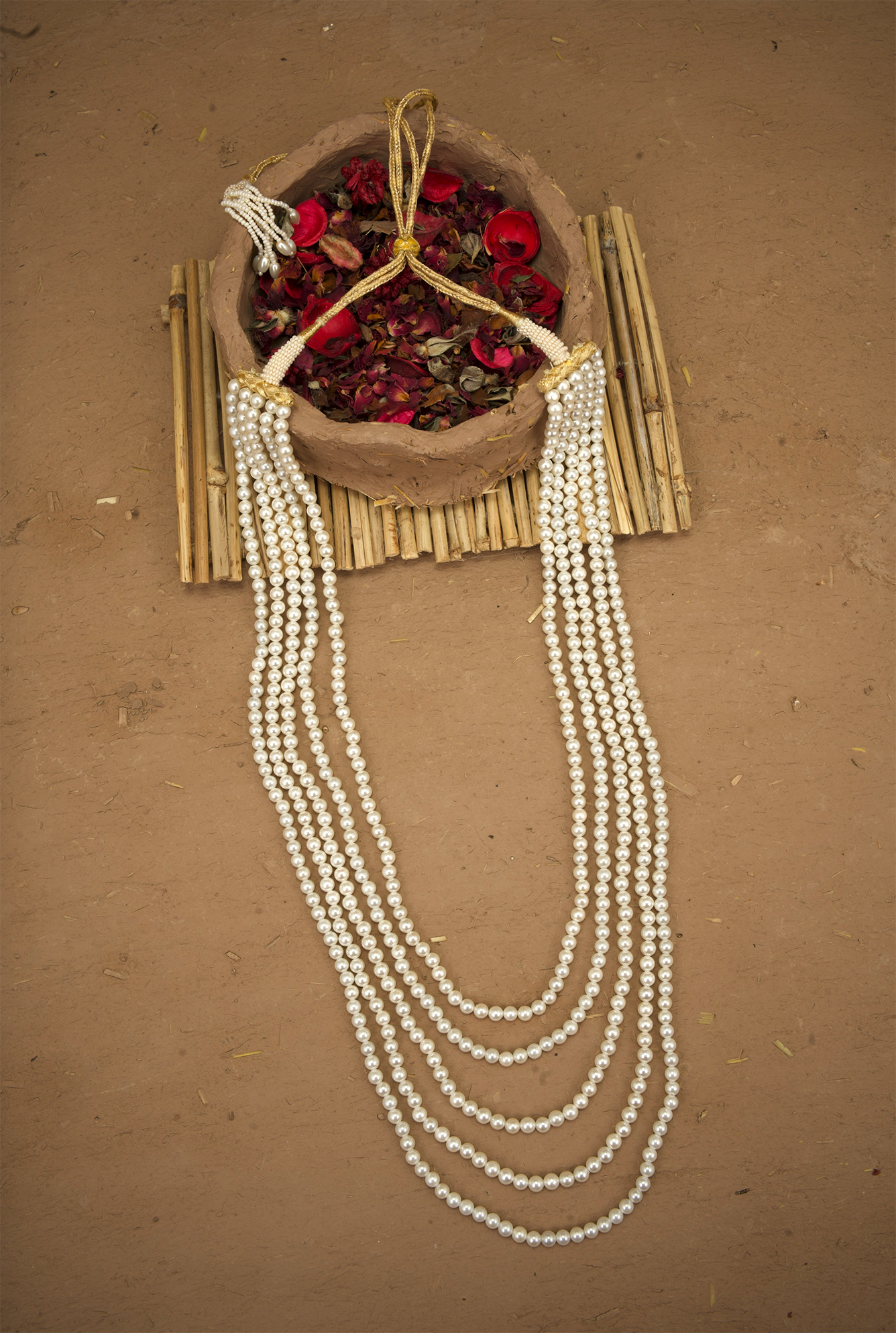 Zarina Pearl Achkan Mala Handcrafted