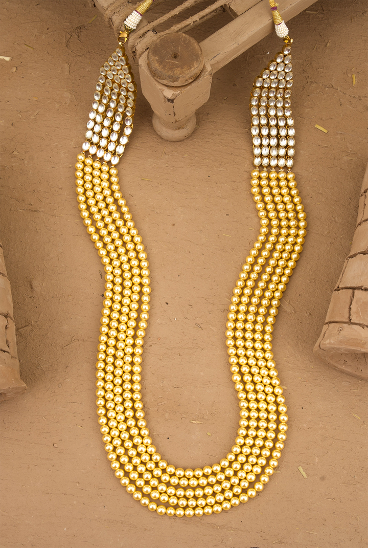 Riwaaz Pearl Kundan Achkan Mala Handcrafted