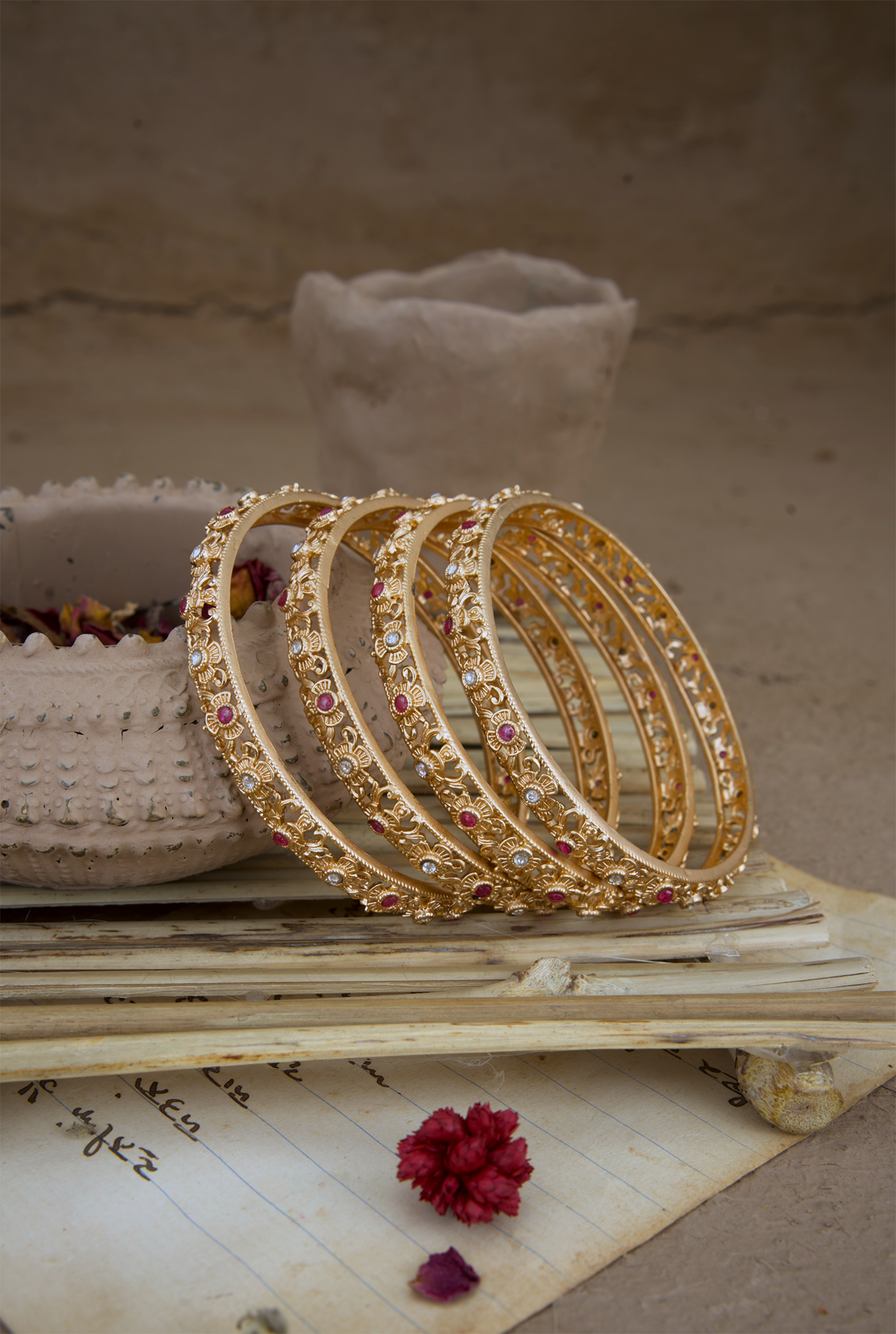 Ziya Triveni Handcrafted Gold plated Bangle