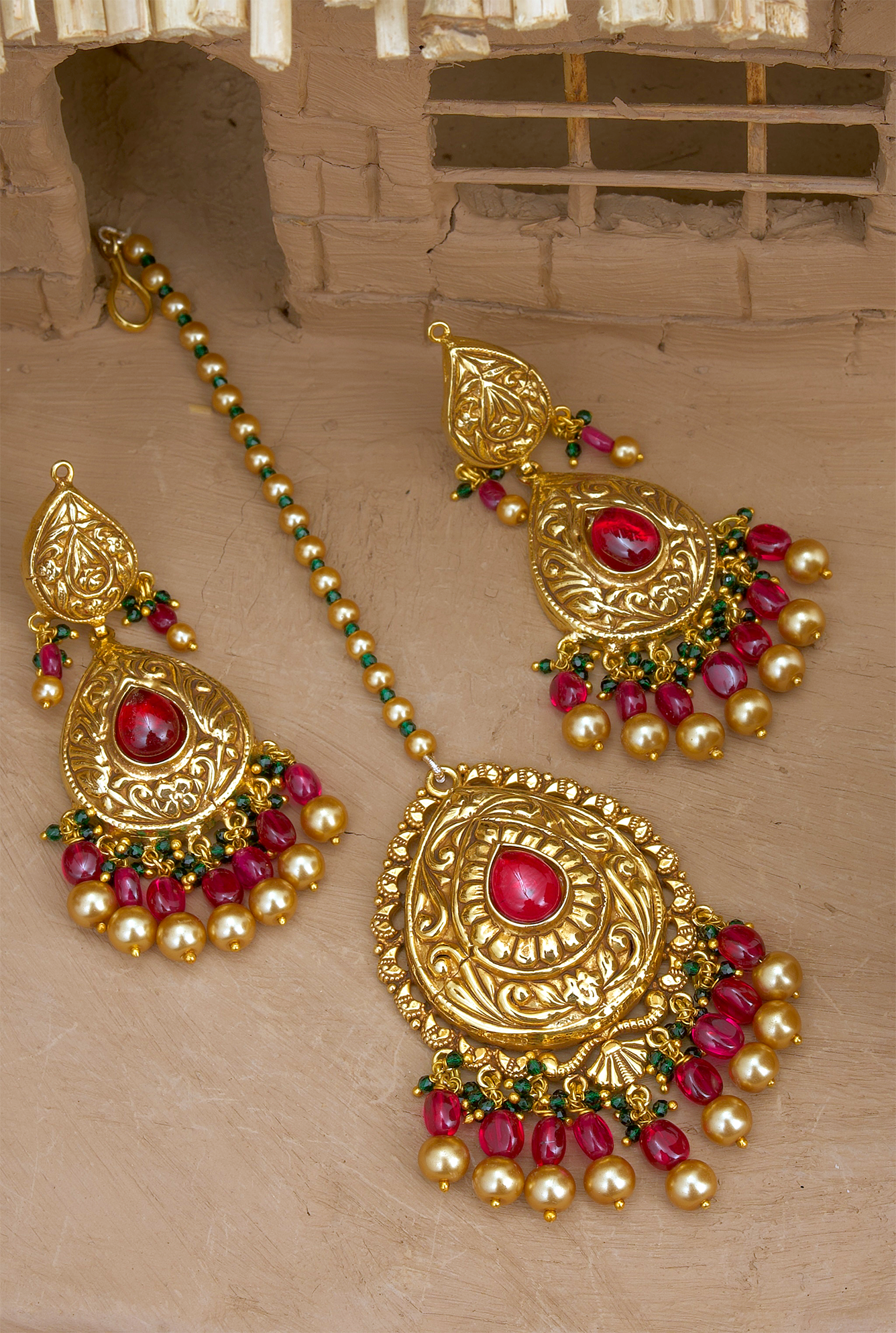 Maya Earing Tikka Handcrafted Gold Plated