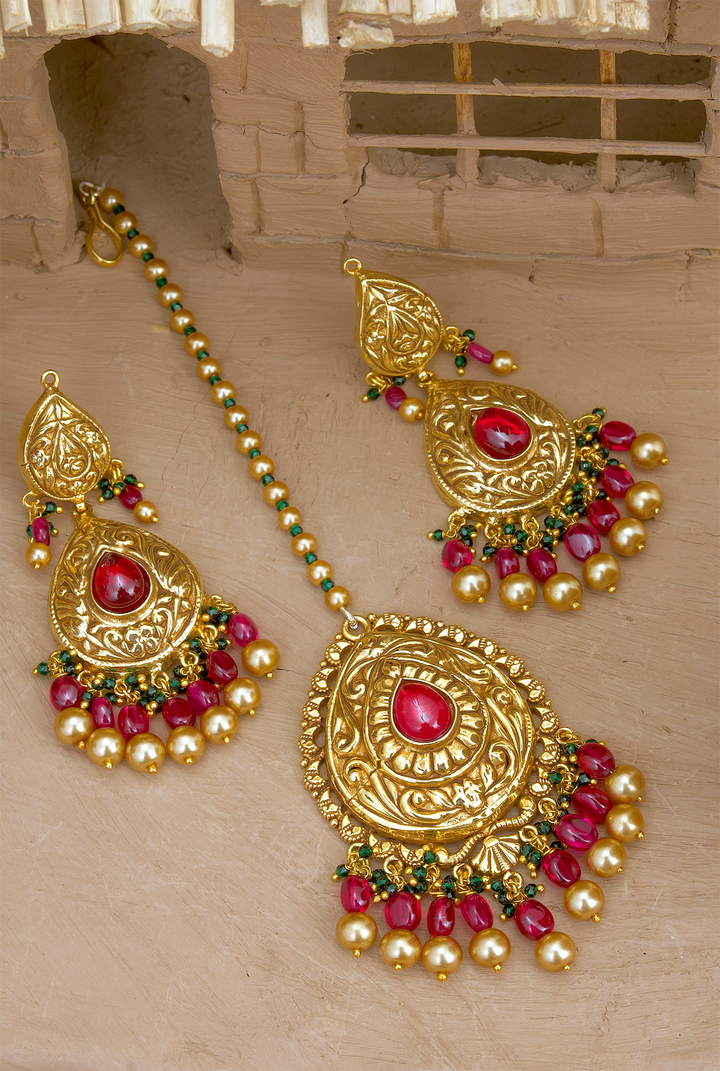 Maya Earing Tikka Handcrafted Gold Plated