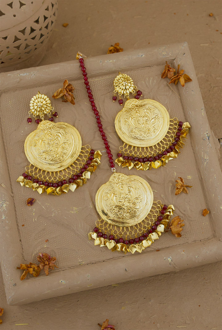 Bela  Earing Tikka Handcrafted Gold Plated