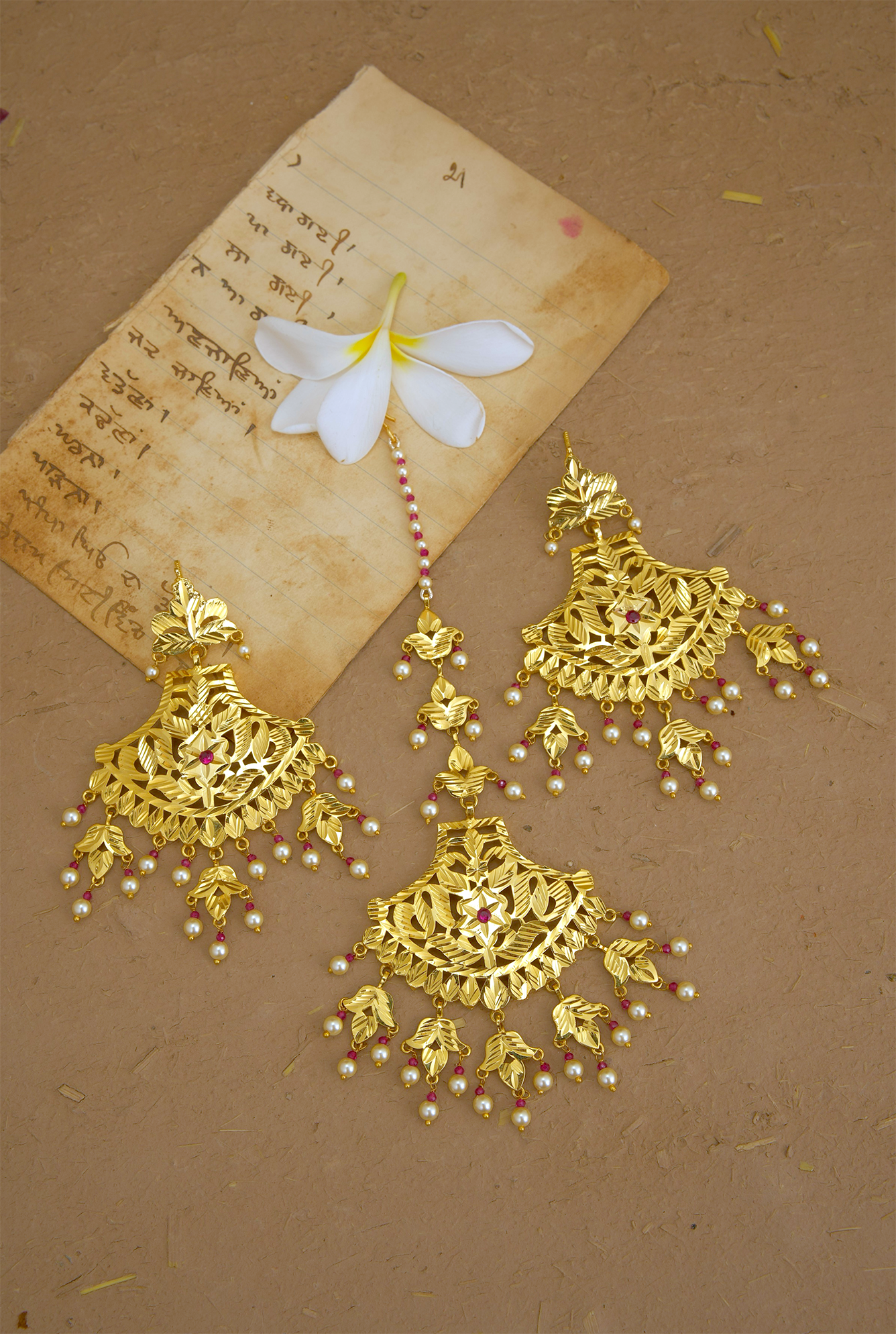 Kusum Earing Tikka Handcrafted Gold Plated