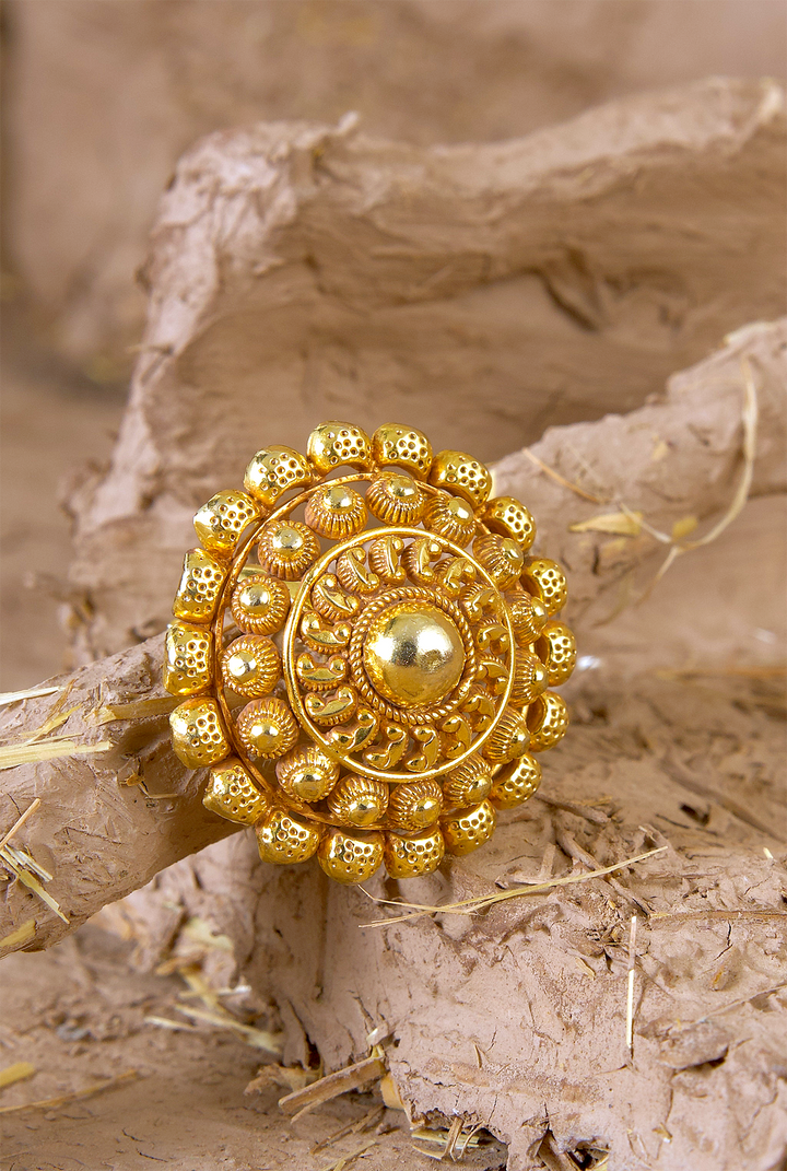 Nargish Ring Handcrafted Gold Plated