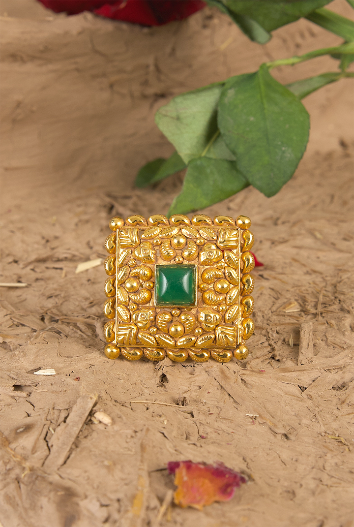Nilogfer Ring Handcrafted Gold Plated