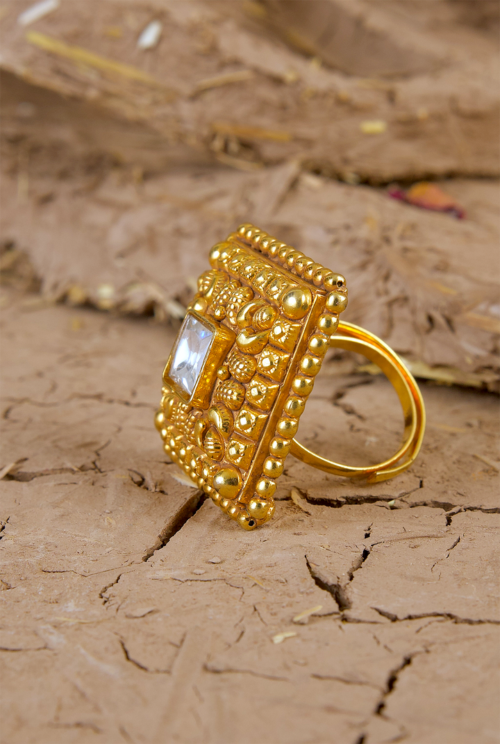 Triveni  Ring Handcrafted Gold Plated