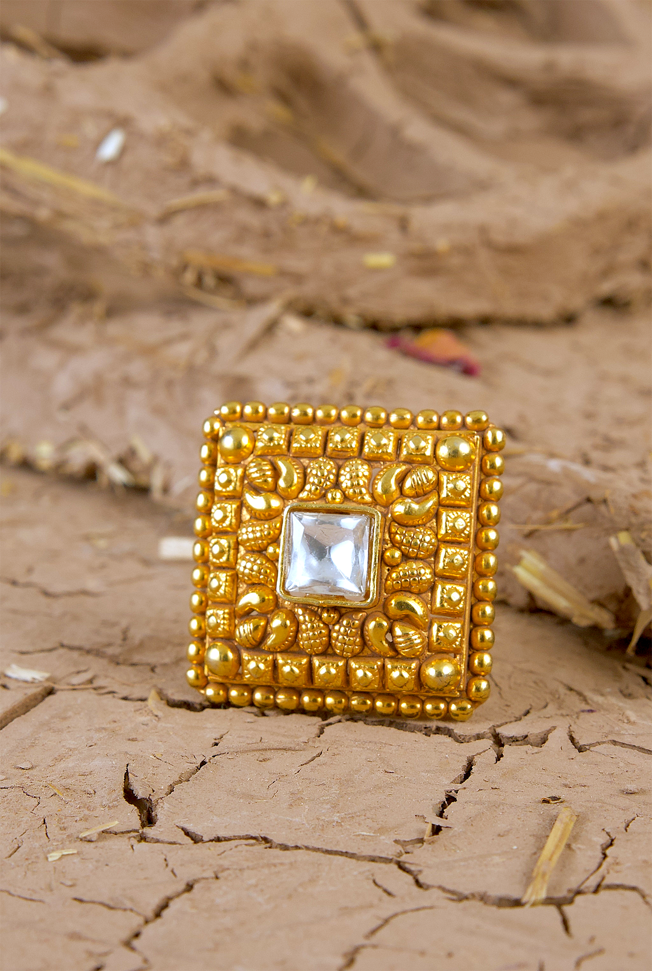 Noor  Ring Handcrafted Gold Plated