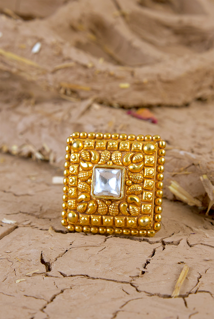 Noor  Ring Handcrafted Gold Plated