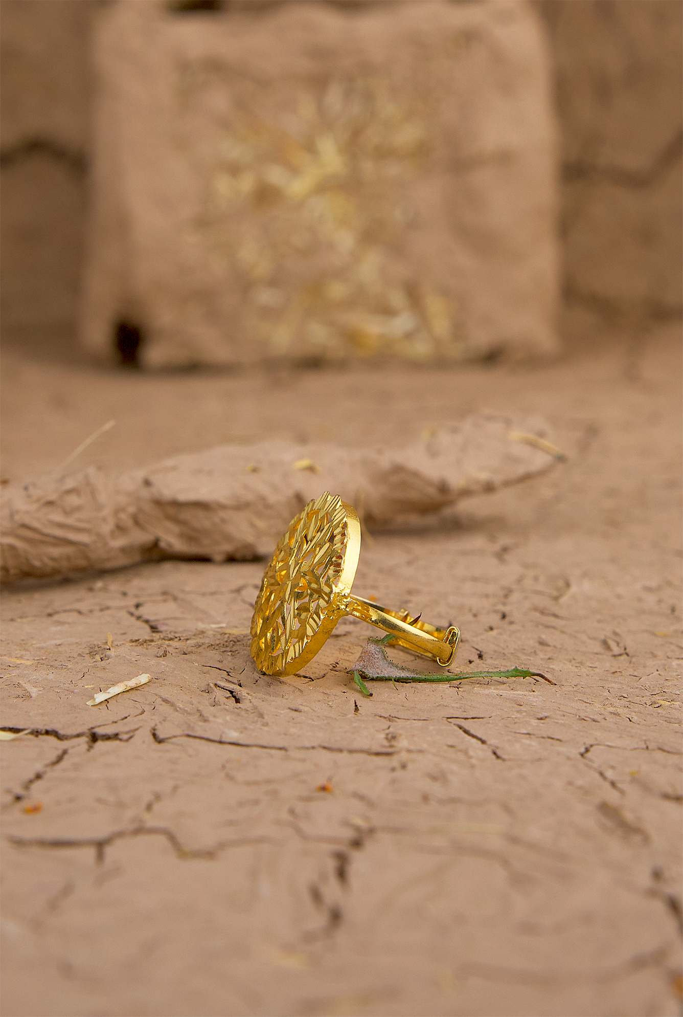 Noor  Ring Handcrafted Gold Plated