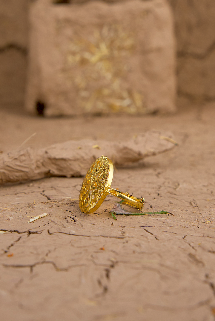 Noor  Ring Handcrafted Gold Plated