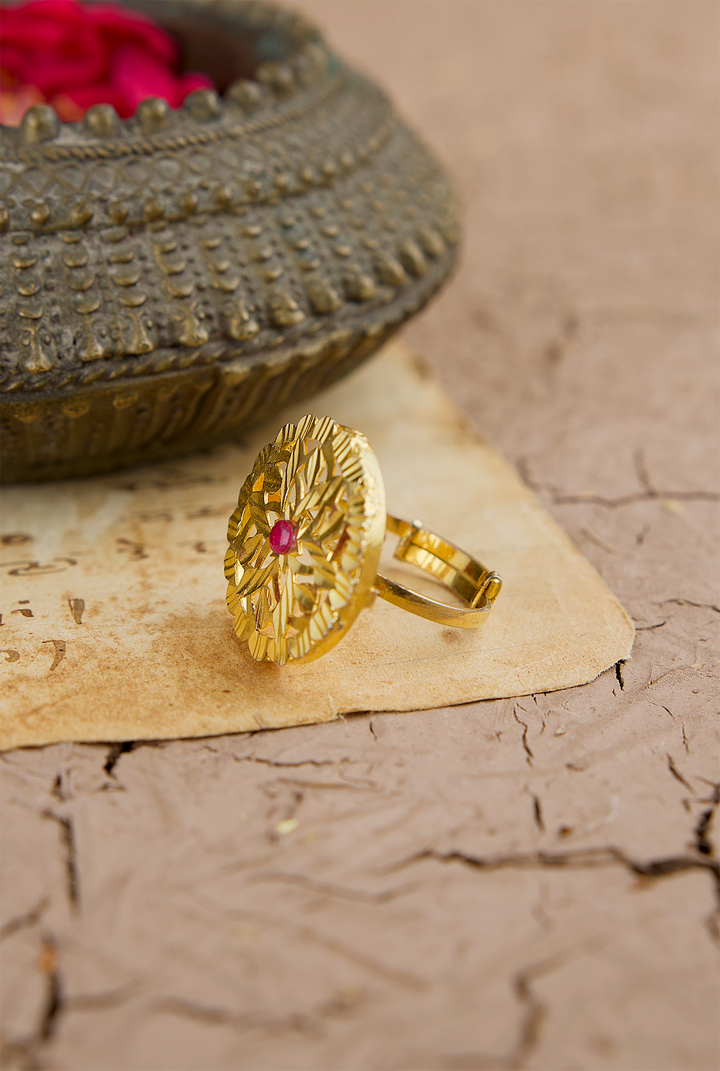Mehak  Ring Handcrafted Gold Plated