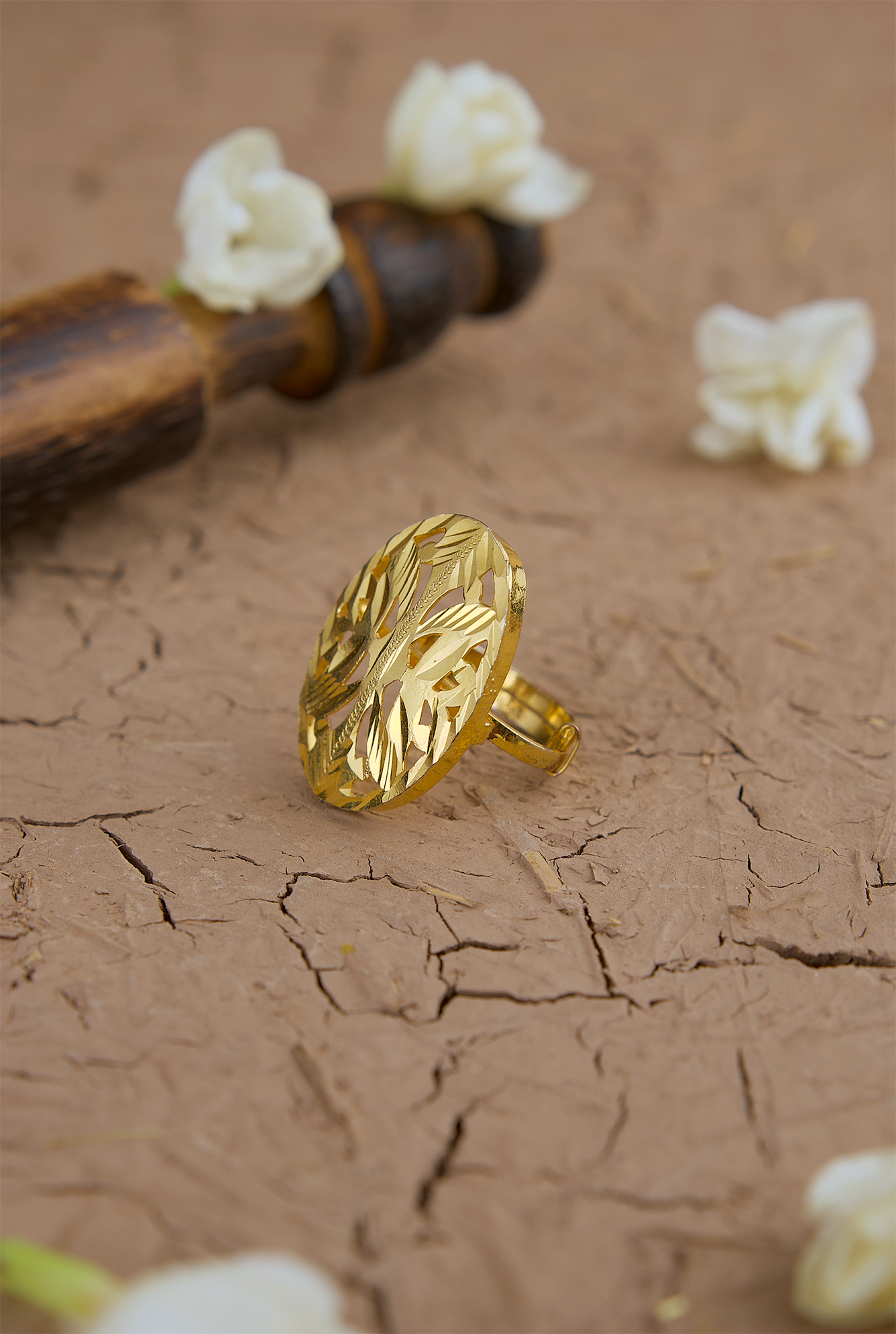 Aabroo Ring Handcrafted Gold Plated