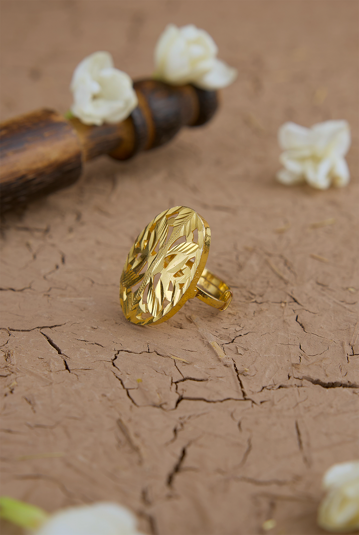 Aabroo Ring Handcrafted Gold Plated
