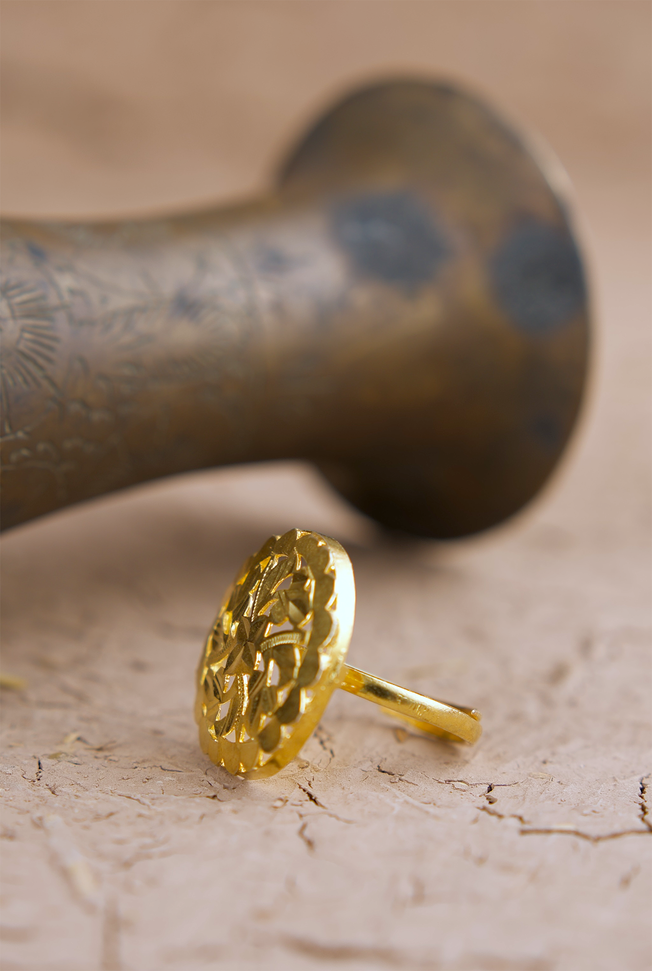 Bahaar Ring Handcrafted Gold Plated