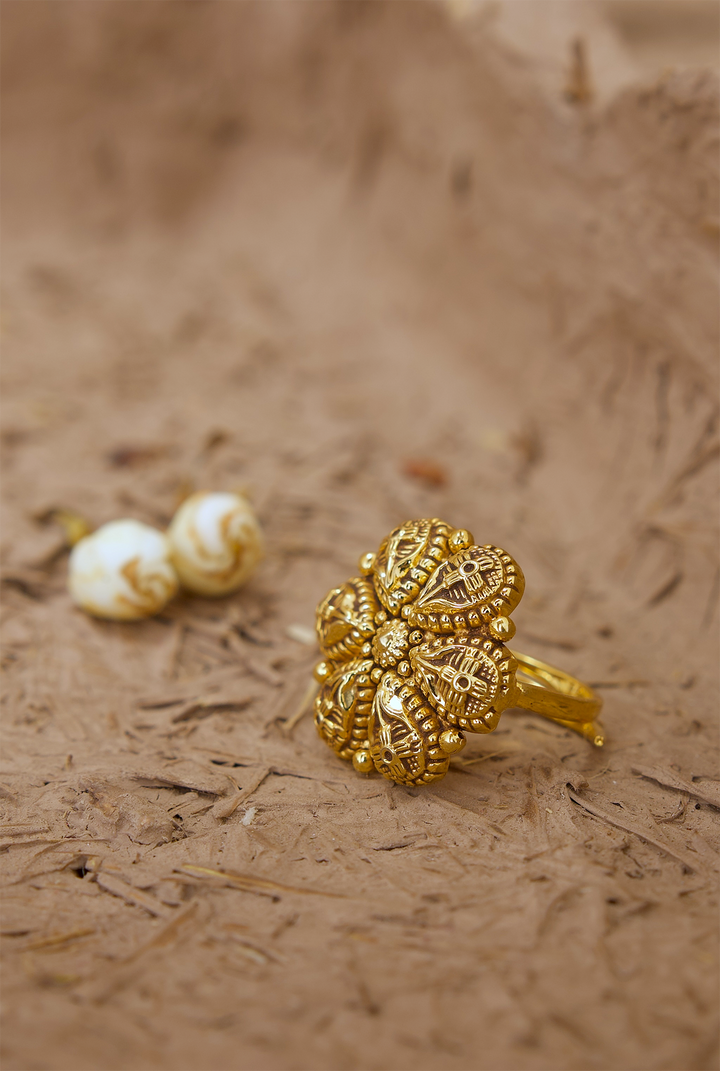 Tabeer Ring Handcrafted Gold Plated
