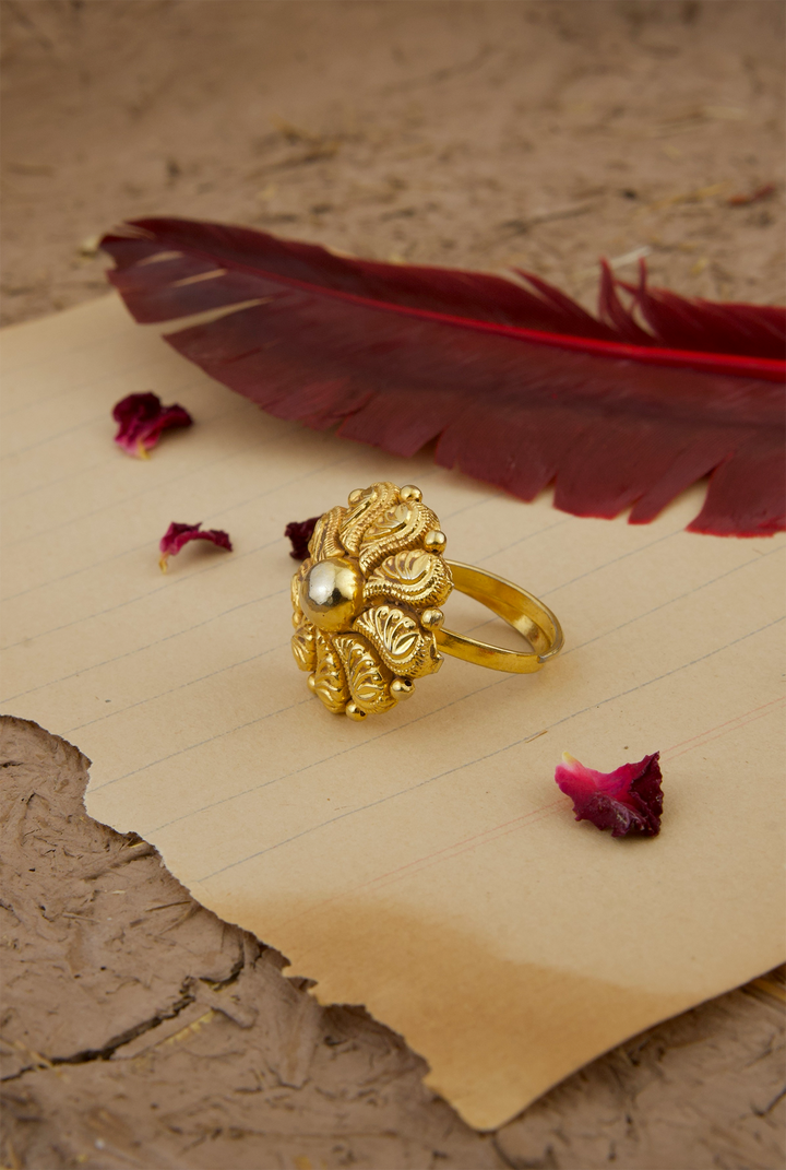 Riwaaz Ring Handcrafted Gold Plated