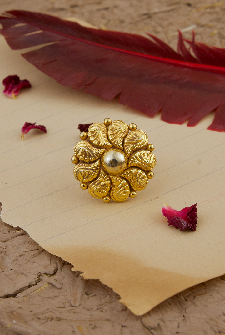Suman Ring Handcrafted Gold Plated