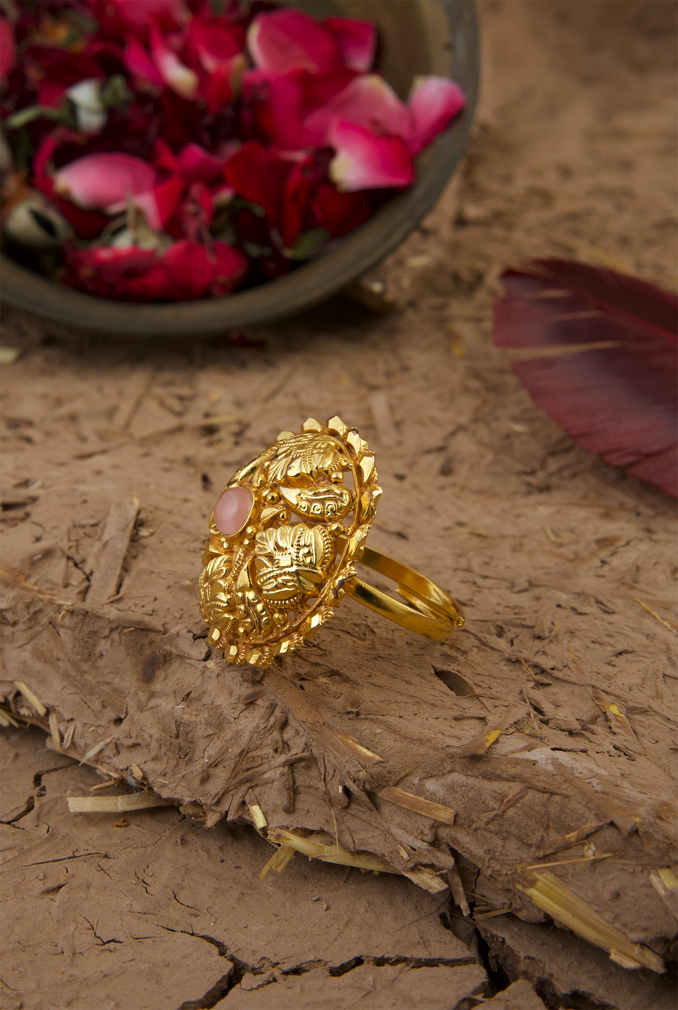 Suman Ring Handcrafted Gold Plated