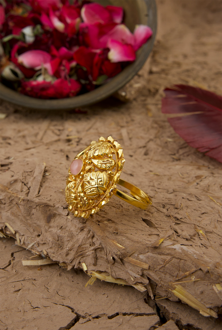 Suman Ring Handcrafted Gold Plated