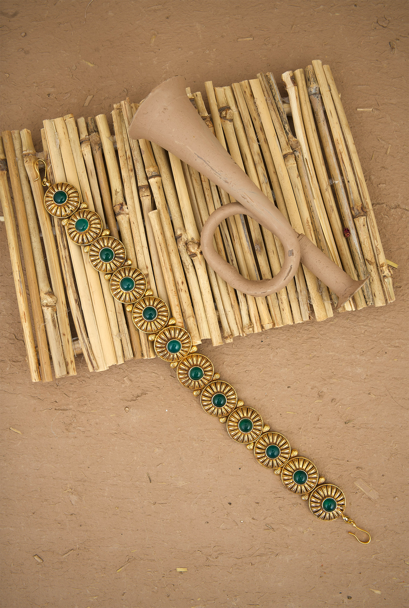 Bahaar  Head band Handcrafted Gold Plated