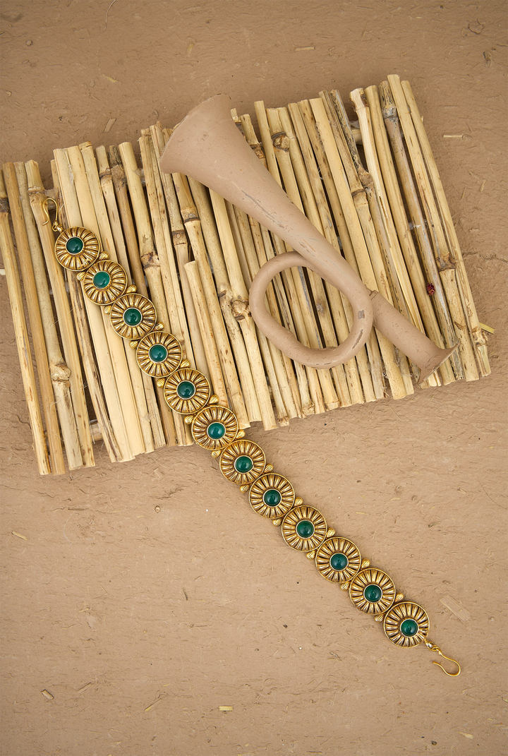 Bahaar  Head band Handcrafted Gold Plated