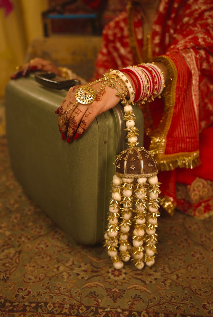Heer Traditional Coconut Kalira With Gold Plated Ghungroo Bangle Embellesh with Fox Nuts