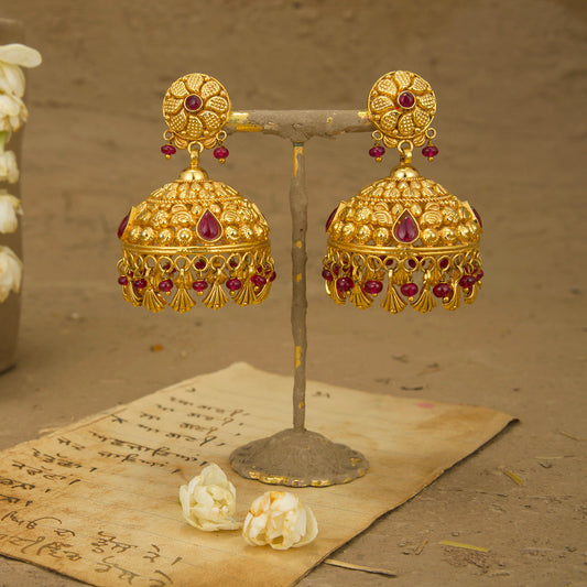 Rimi Jhumki Handcrafted Gold Plated
