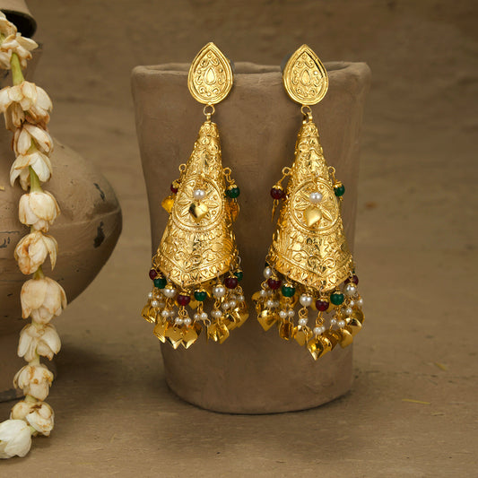 Isha Jhumki Handcrafted Gold Plated